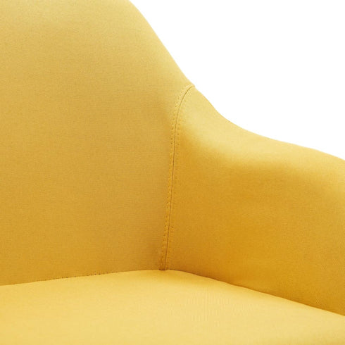 Thomas - Swivel Dining Chairs 6 pcs Yellow Fabric